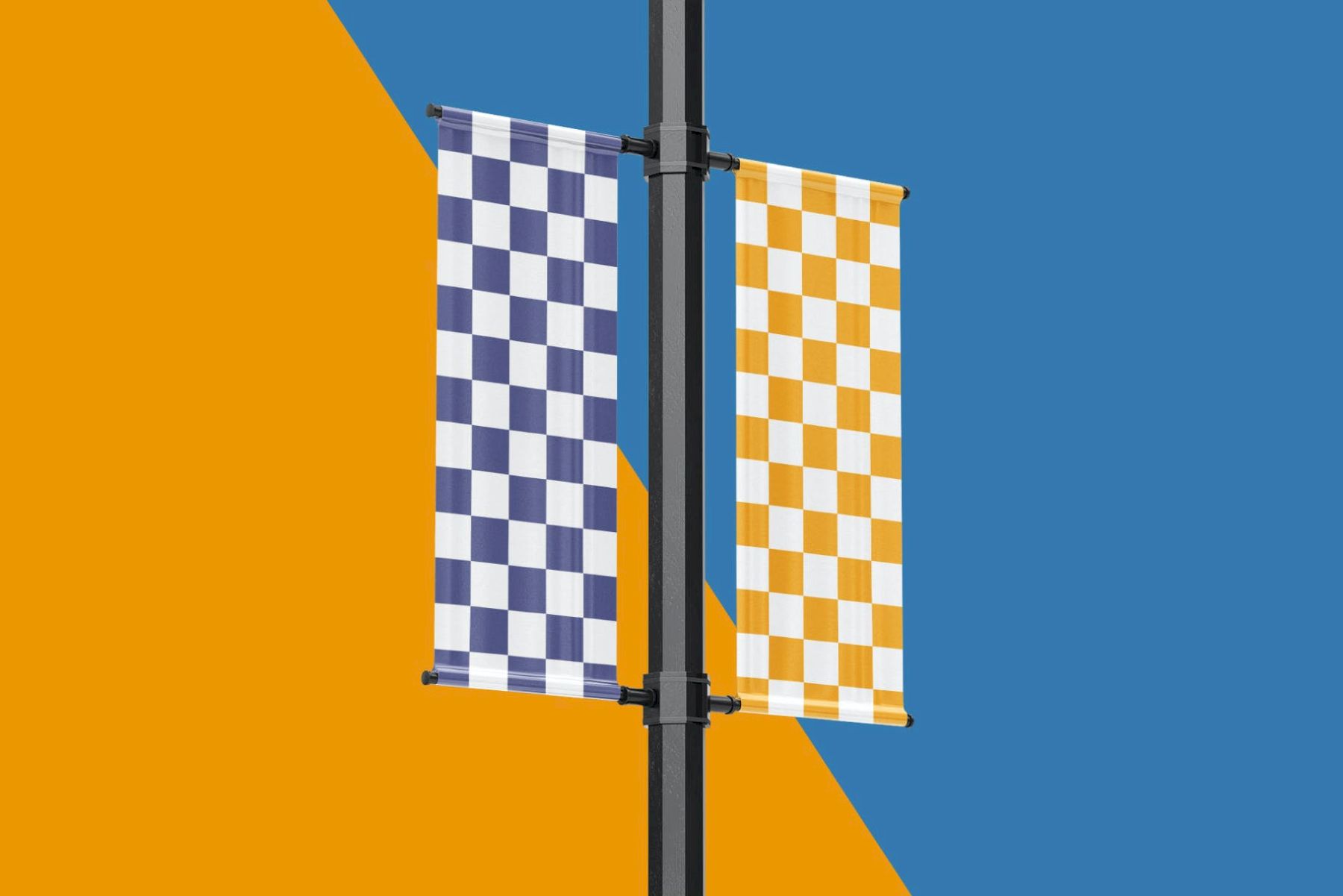 街杆横幅广告样机集 Street Pole Banner Mockup Set插图3