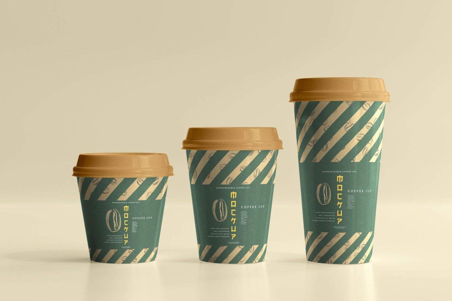 可生物降解纸杯样机 biodegradable paper cup mockup插图