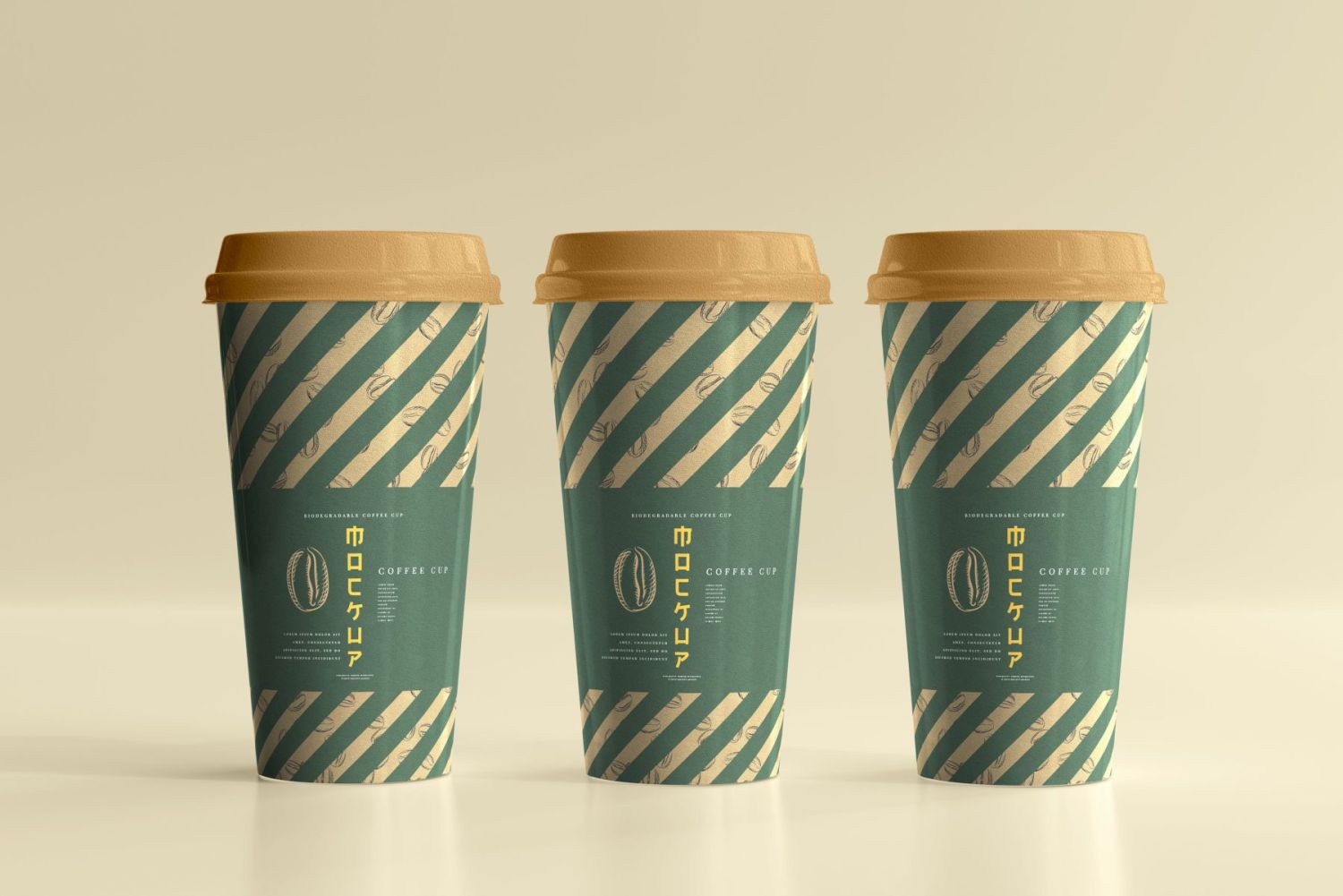 可生物降解纸杯样机 biodegradable paper cup mockup插图4