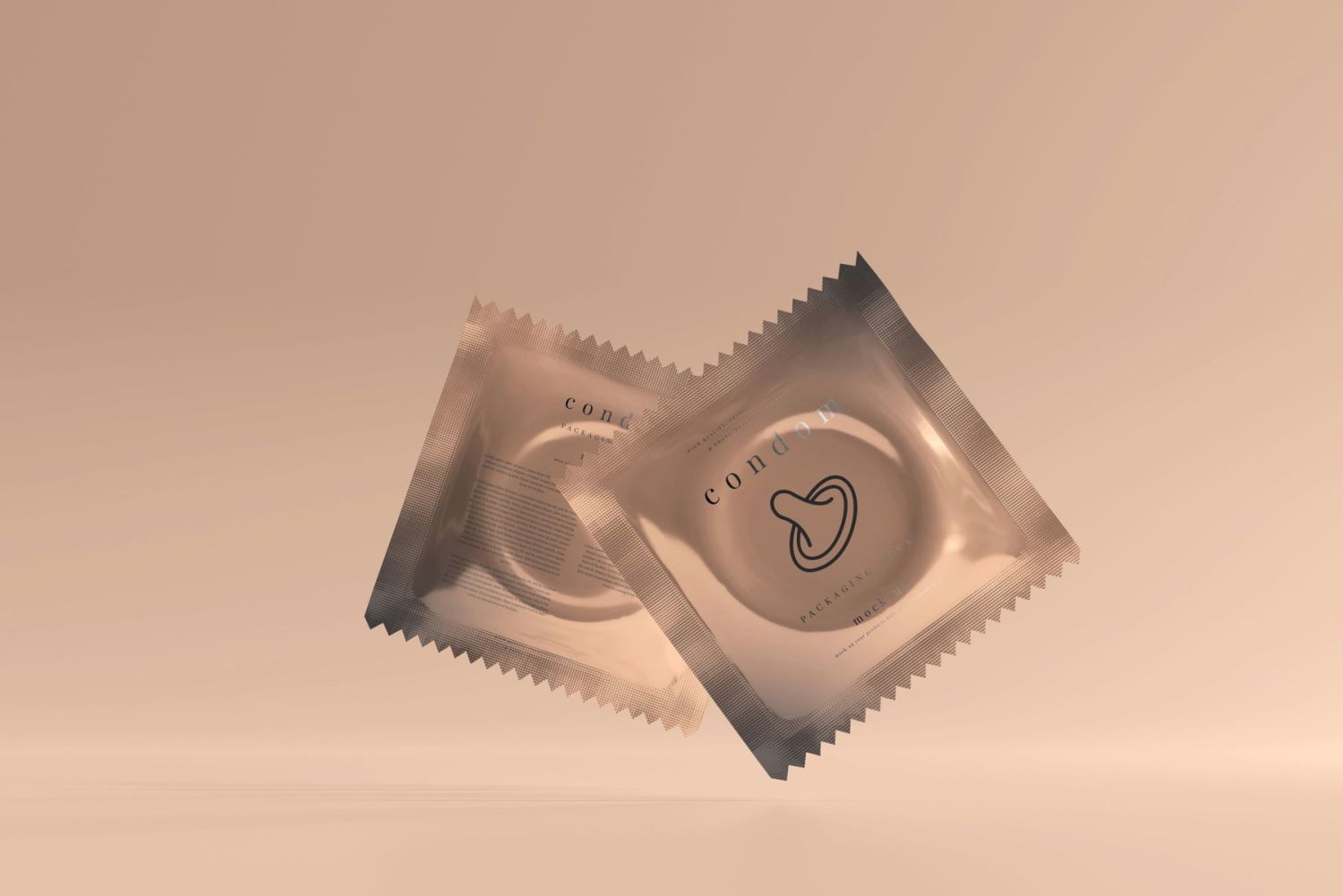 避孕套盒和铝箔包装样机 Condom Packaging Mock-ups插图4
