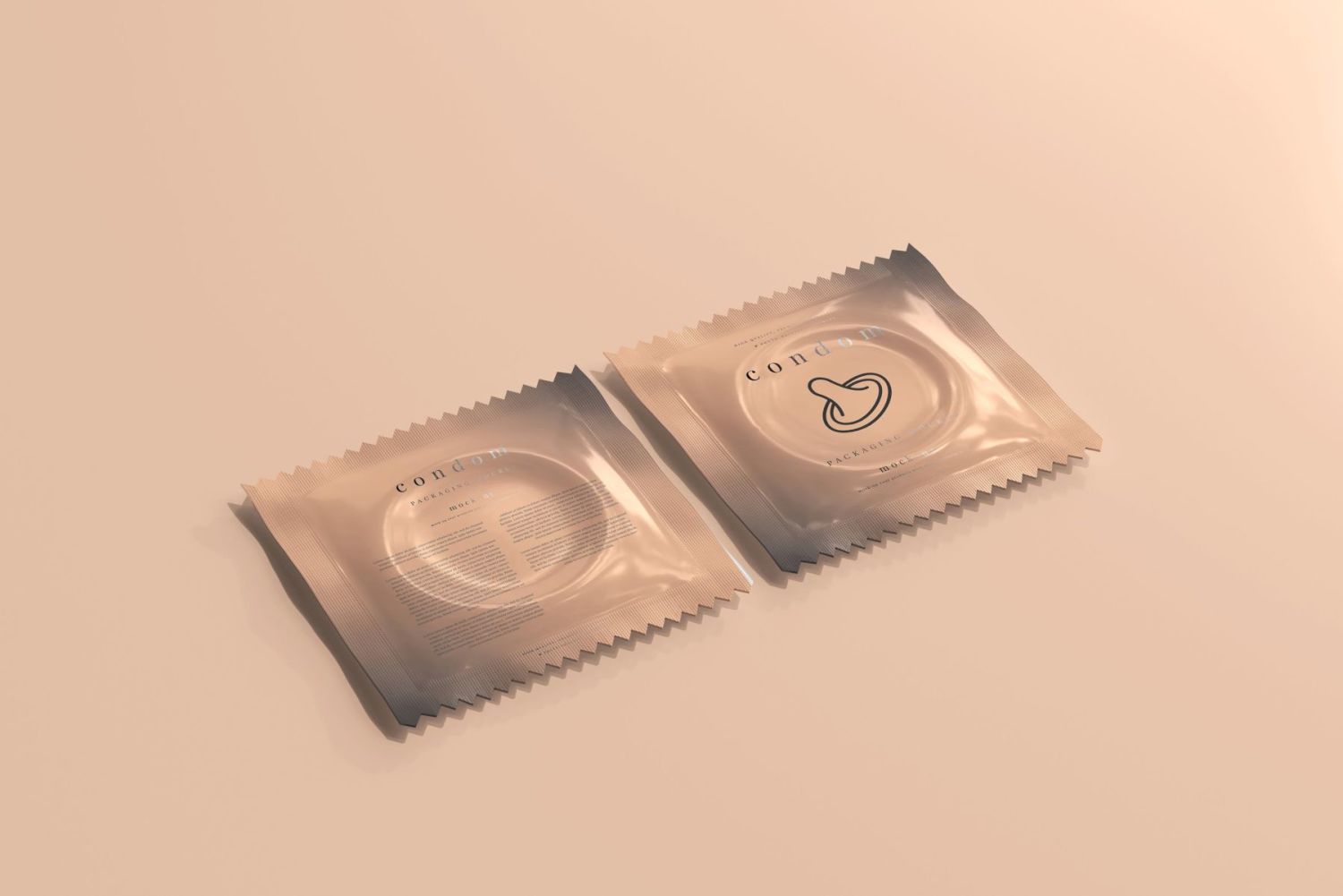 避孕套盒和铝箔包装样机 Condom Packaging Mock-ups插图6