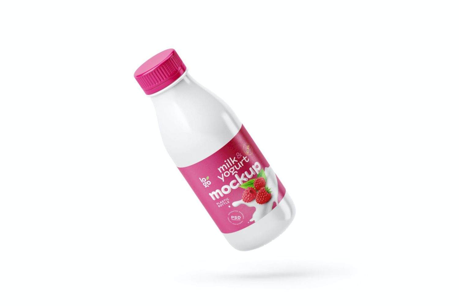 小酸奶和牛奶瓶样机 Small Yogurt & Milk Bottle Mockup插图7