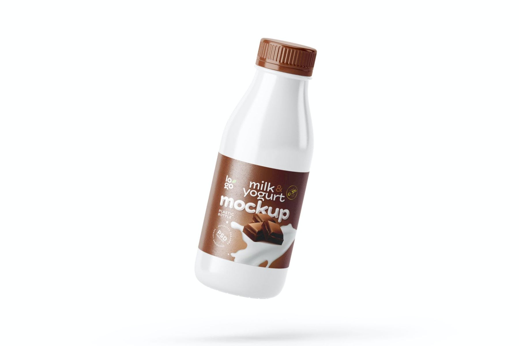 小酸奶和牛奶瓶样机 Small Yogurt & Milk Bottle Mockup插图8