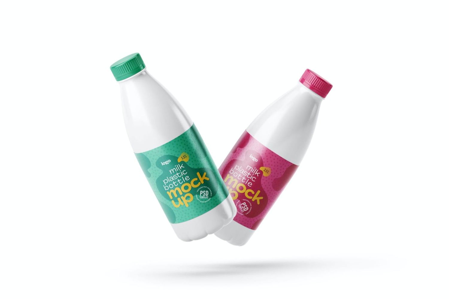 塑料奶瓶标签样机 Plastic Milk Bottle Label Mockup插图2