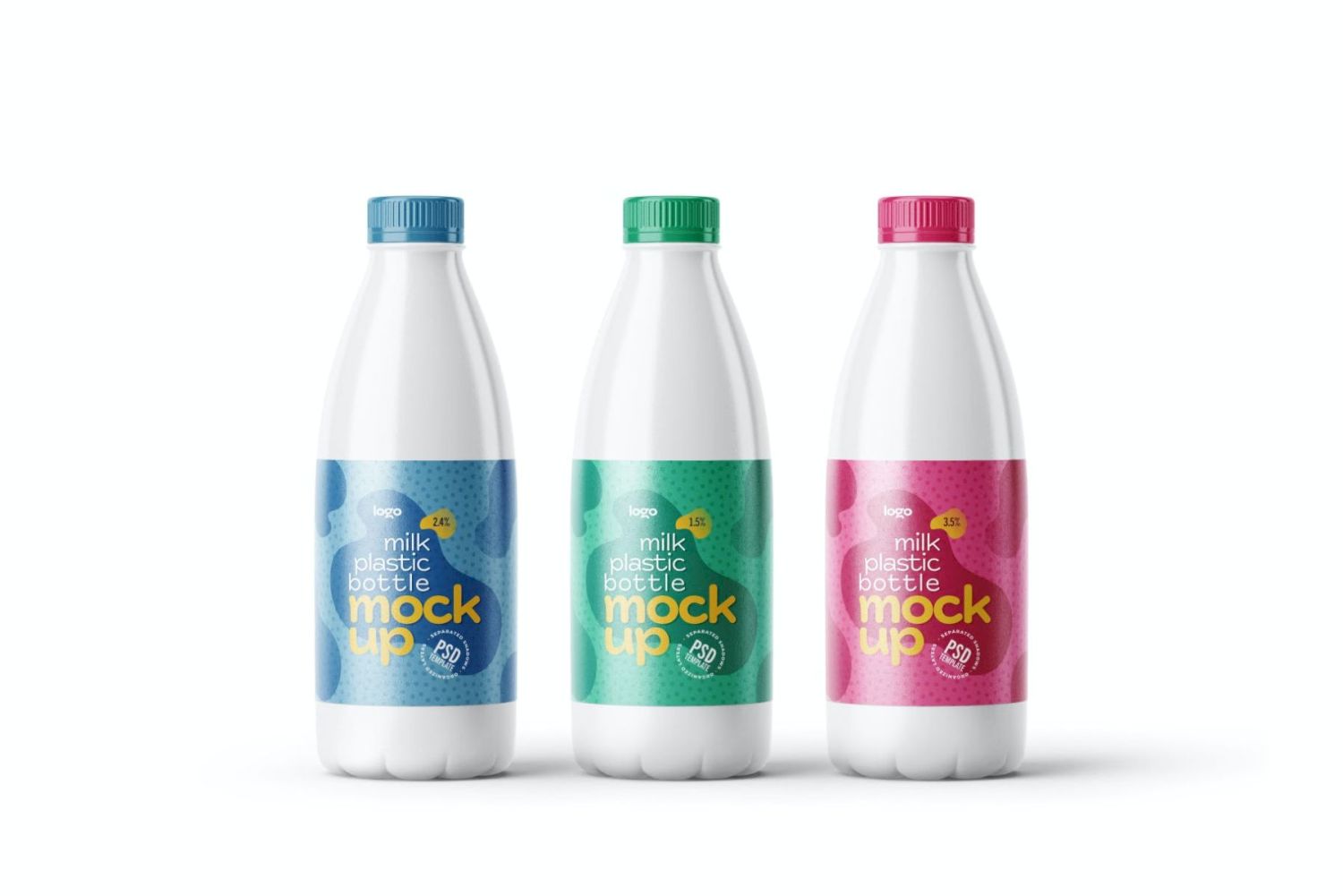 塑料奶瓶标签样机 Plastic Milk Bottle Label Mockup插图3
