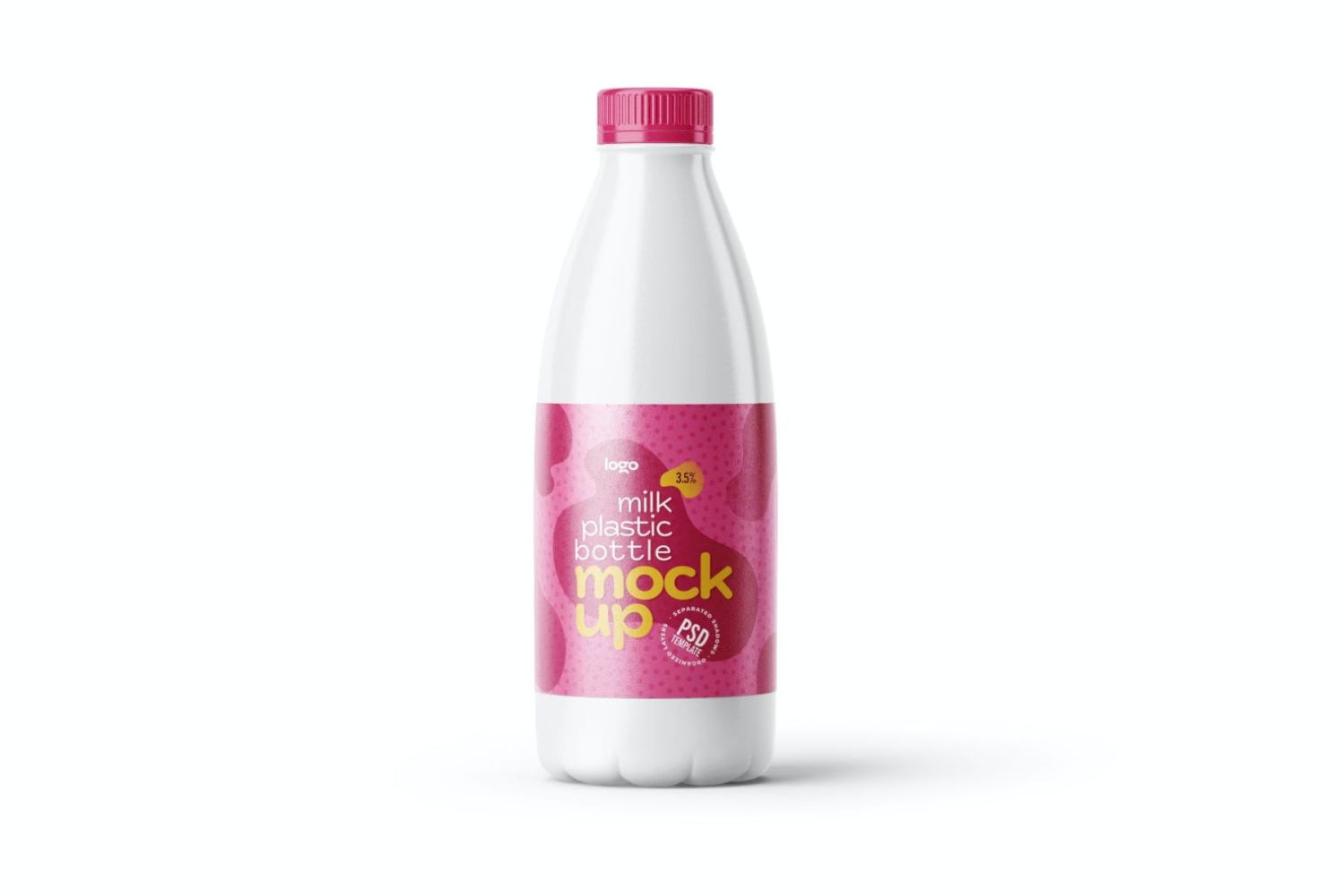 塑料奶瓶标签样机 Plastic Milk Bottle Label Mockup插图6