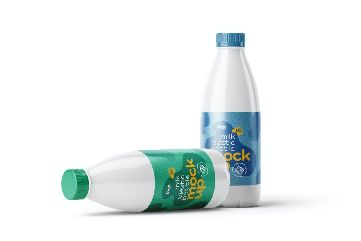 塑料奶瓶标签样机 Plastic Milk Bottle Label Mockup插图8