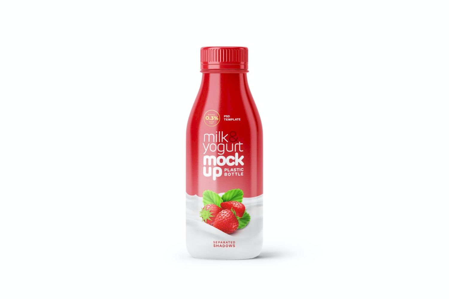 酸奶和牛奶瓶样机 Small Yogurt & Milk Bottle Mockup插图3