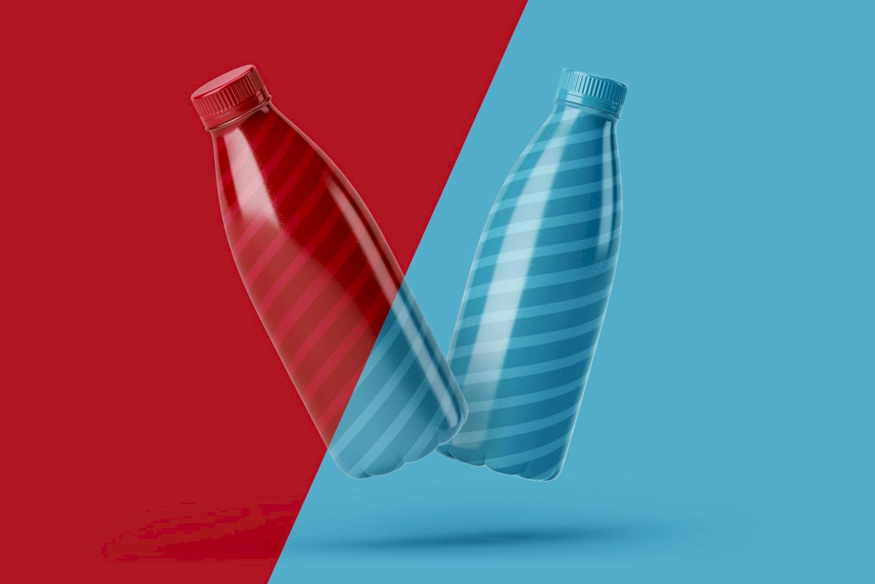 塑料酸奶和牛奶瓶样机 Plastic Yogurt & Milk Bottle Mockup插图2