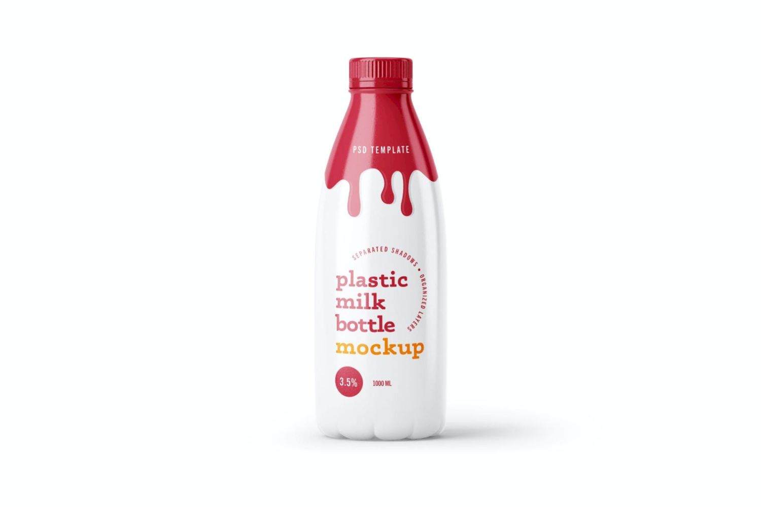 塑料酸奶和牛奶瓶样机 Plastic Yogurt & Milk Bottle Mockup插图3
