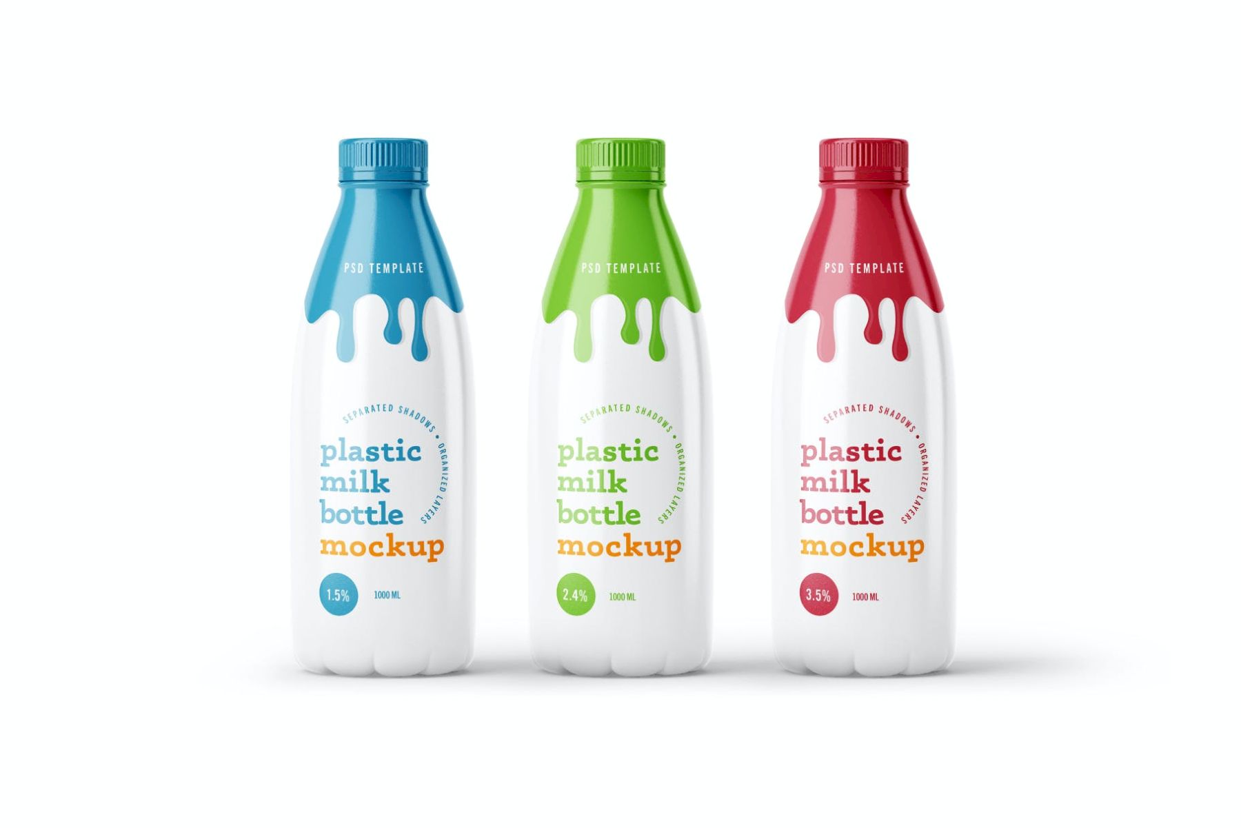 塑料酸奶和牛奶瓶样机 Plastic Yogurt & Milk Bottle Mockup插图9