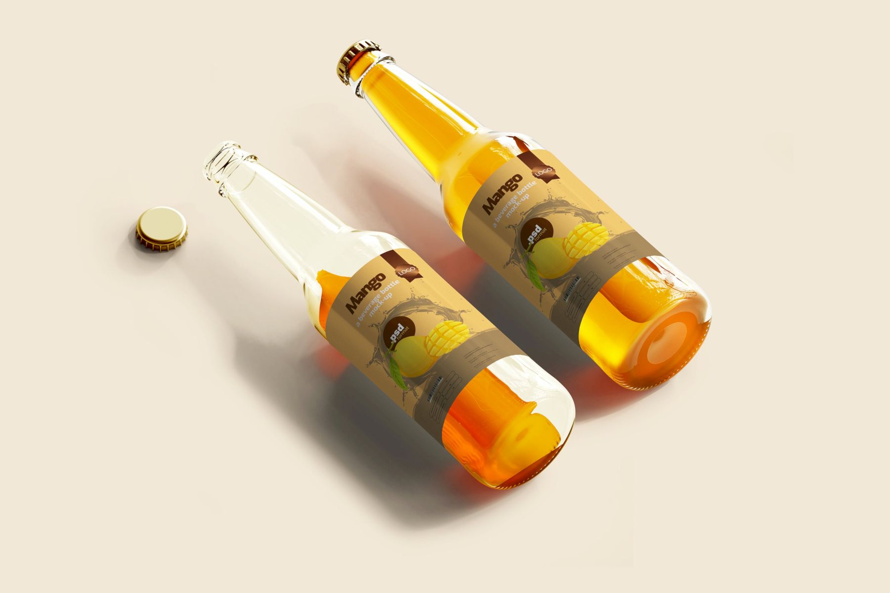 玻璃饮料瓶样机 Glass Beverage Bottle Mockups插图1