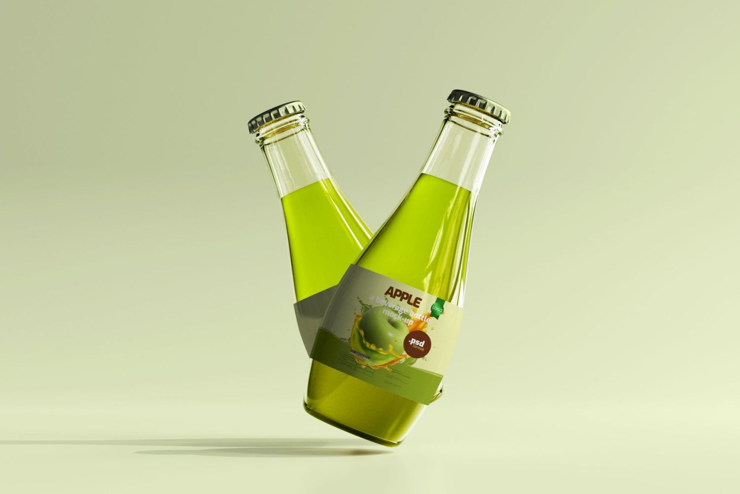 玻璃饮料瓶样机 Glass Beverage Bottle Mockups插图21