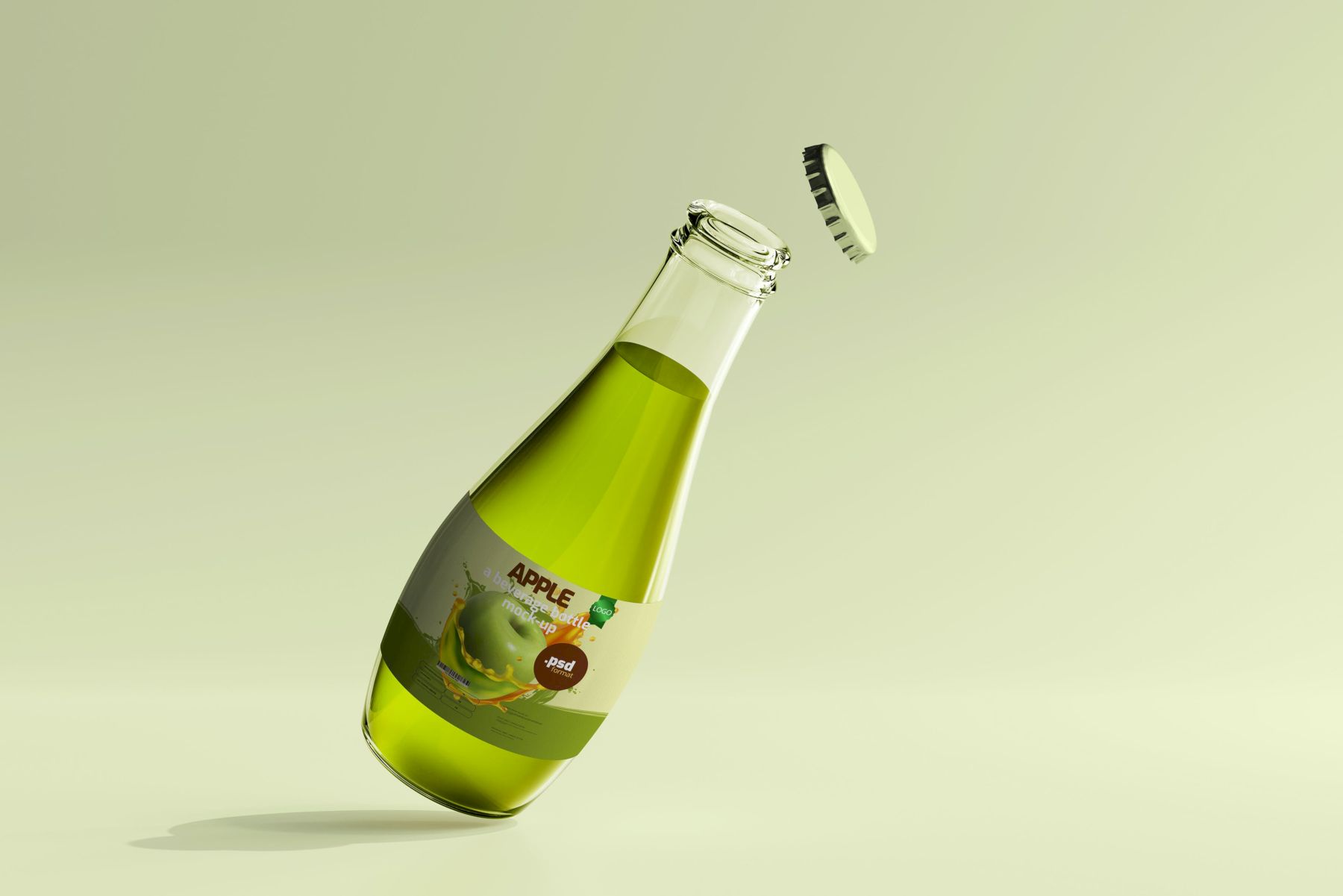 玻璃饮料瓶样机 Glass Beverage Bottle Mockups插图22