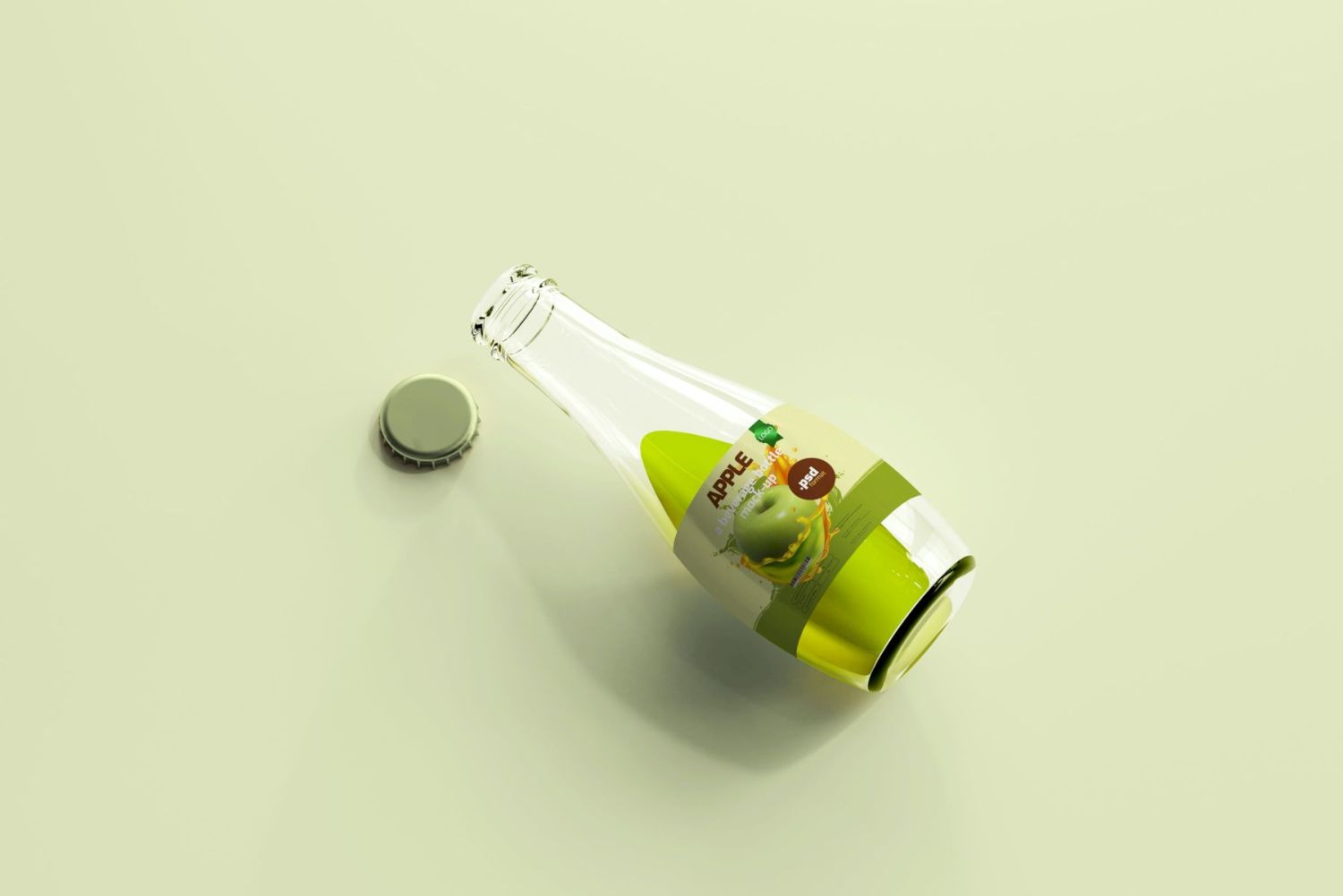 玻璃饮料瓶样机 Glass Beverage Bottle Mockups插图28