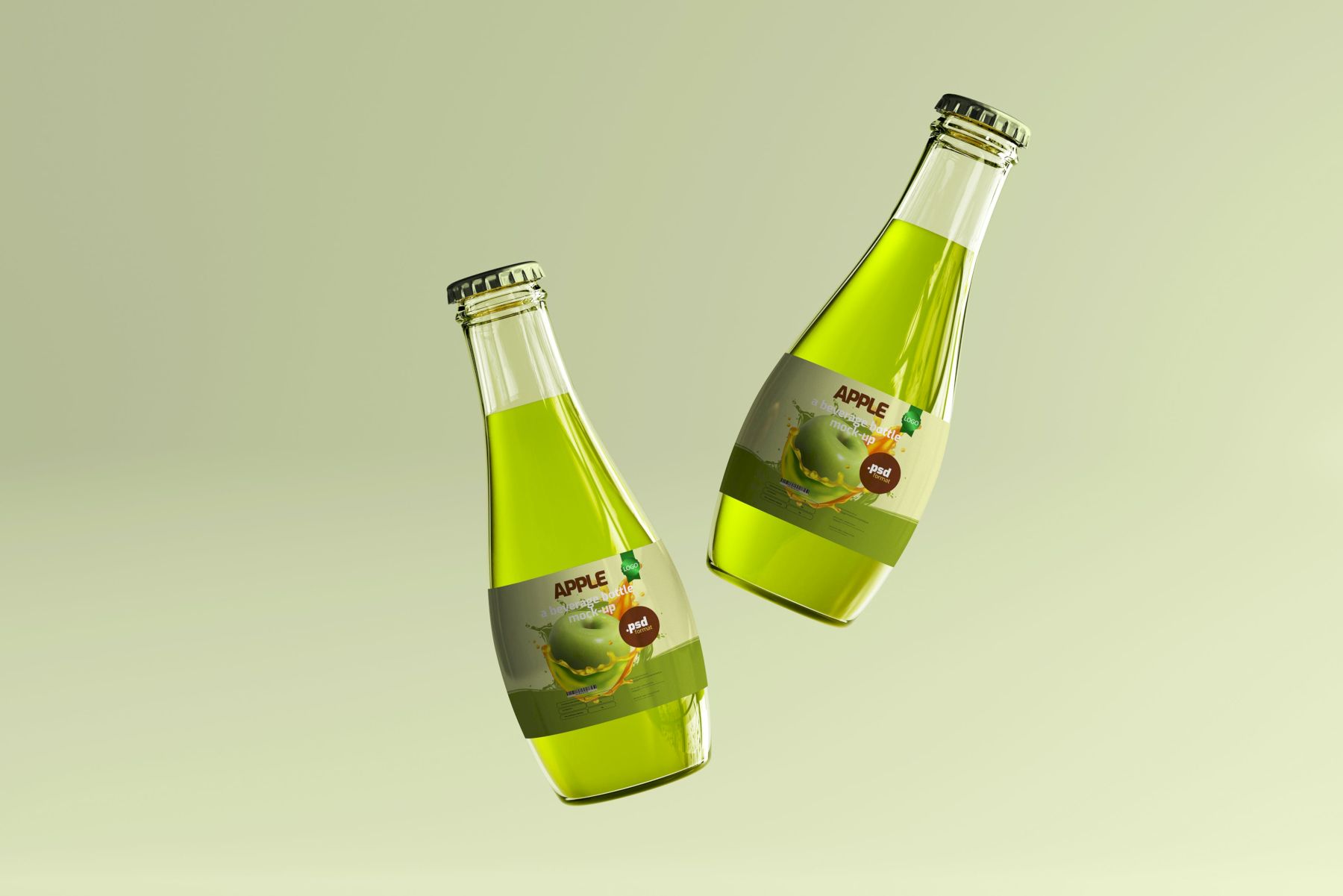 玻璃饮料瓶样机 Glass Beverage Bottle Mockups插图29