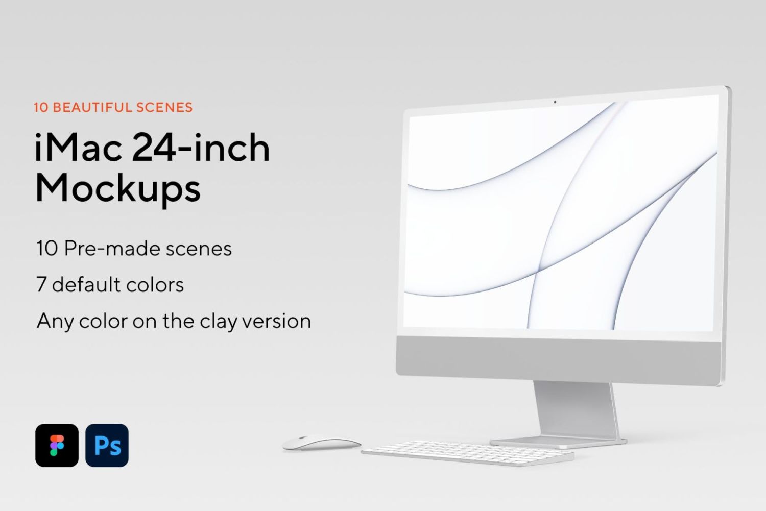 iMac 24 英寸样机 iMac 24-inch Mockups插图