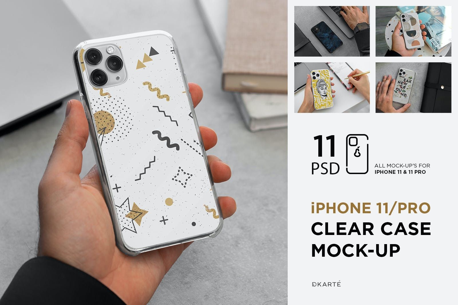 iPhone 11 Pro 透明外壳样机 iPhone 11 Pro Clear Case Mock-Up