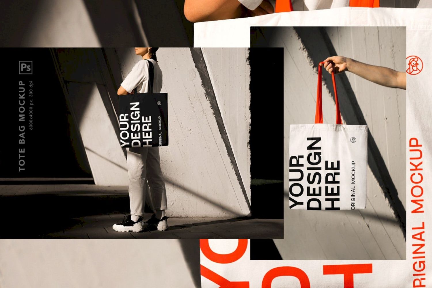 城市手提袋样机 Urban Tote Bag Mockups插图