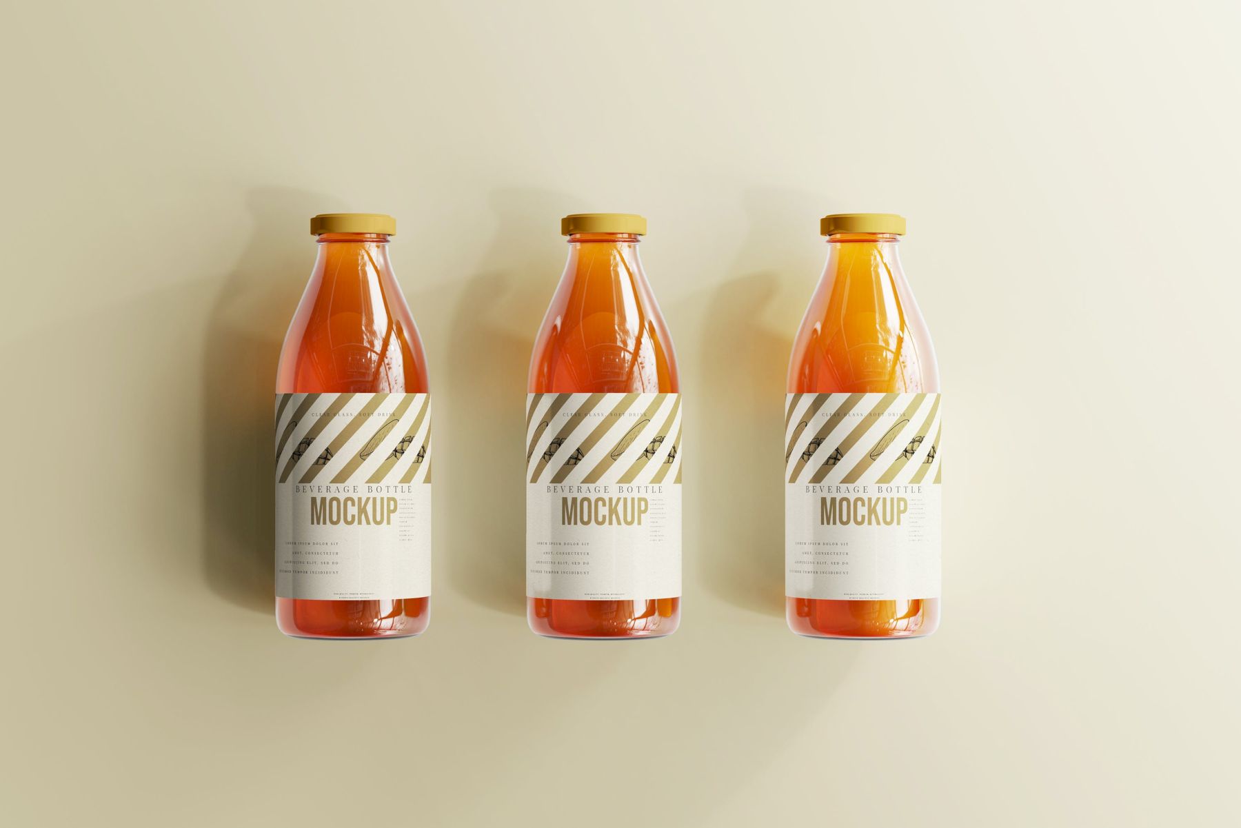 玻璃饮料瓶样机 Glass Beverage Bottle Mockups插图7