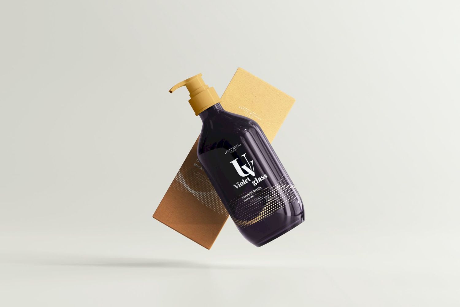 蓝紫色玻璃（UV玻璃）化妆品瓶样机包 Violet Glass Mock-up Bundle插图88
