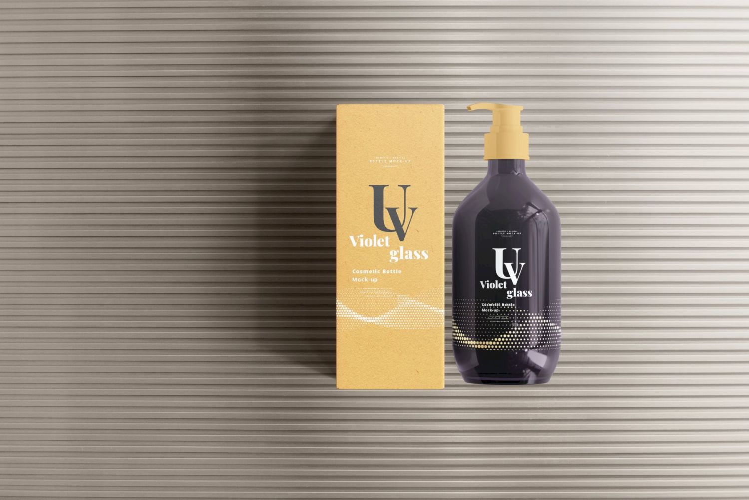 蓝紫色玻璃（UV玻璃）化妆品瓶样机包 Violet Glass Mock-up Bundle插图95