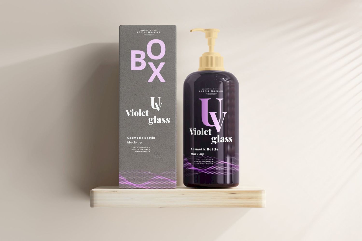 蓝紫色玻璃（UV玻璃）化妆品瓶样机包 Violet Glass Mock-up Bundle插图119