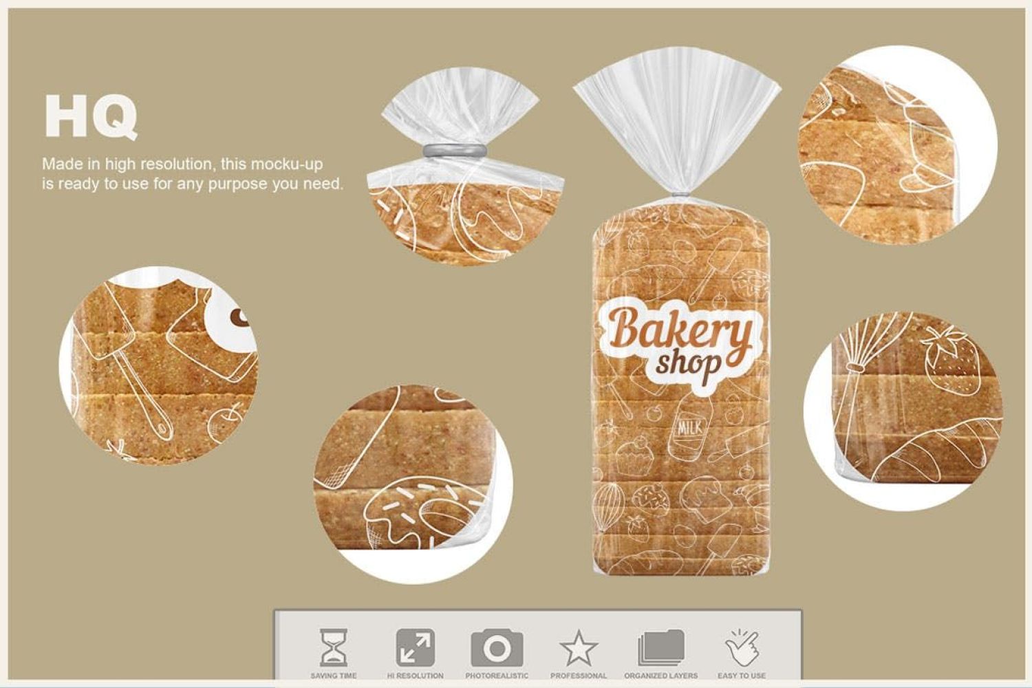 面包包装样机 Bread Package Mockup插图1