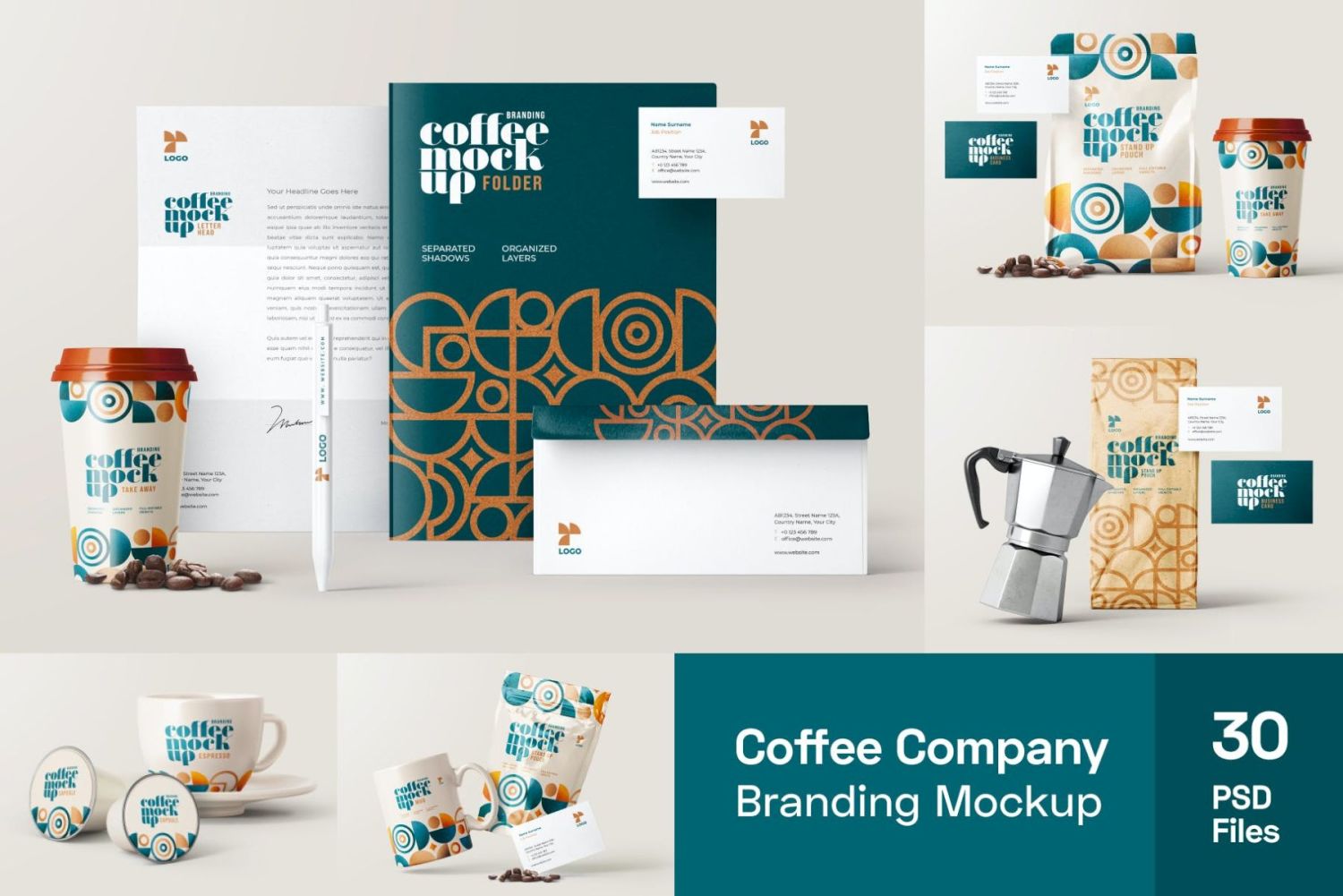 咖啡品牌样机包 Coffee Branding Mockup Bundle插图