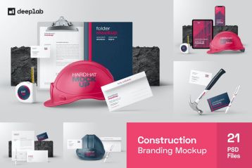建筑品牌样机包 Construction Branding Mockup Bundle