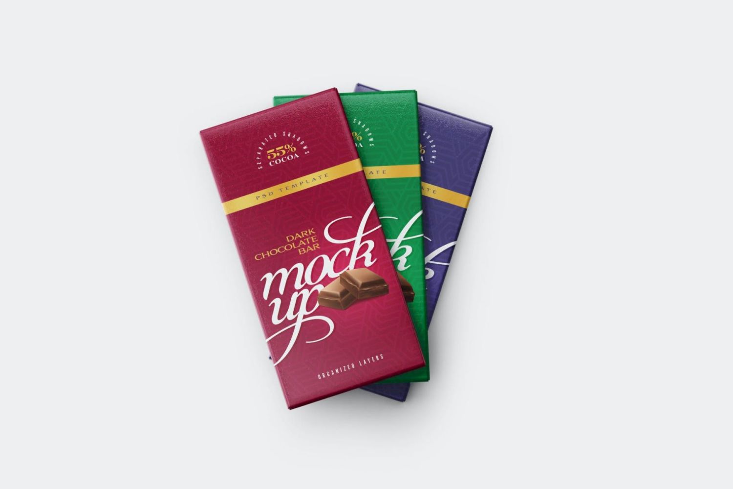 巧克力棒包装样机套装 Chocolate Bar Packaging Mockup Set插图7