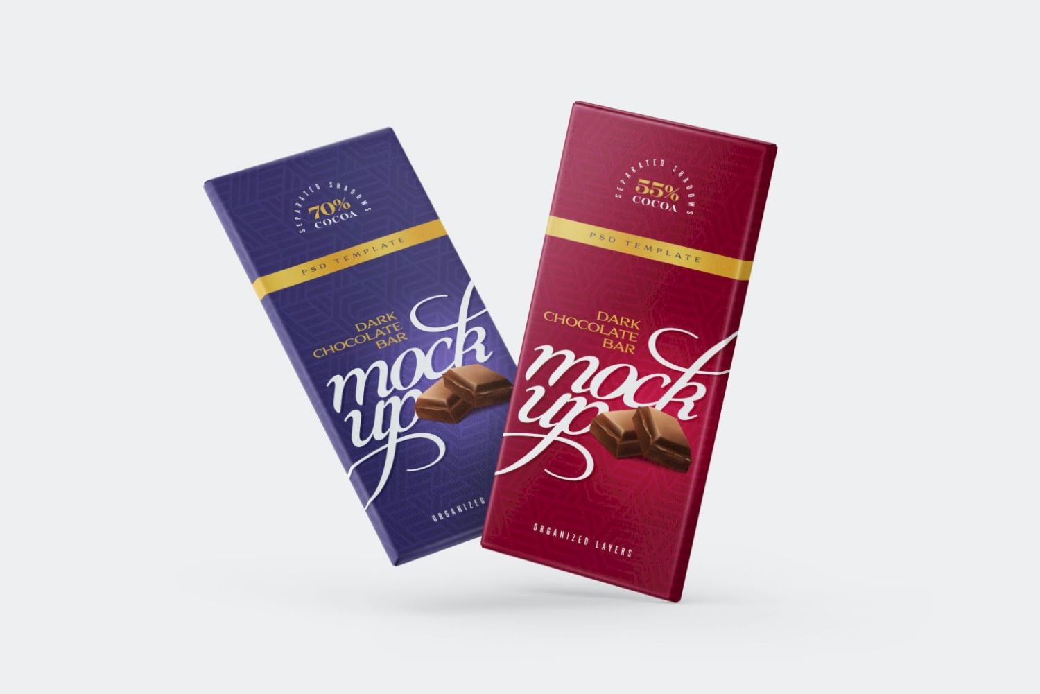巧克力棒包装样机套装 Chocolate Bar Packaging Mockup Set插图3