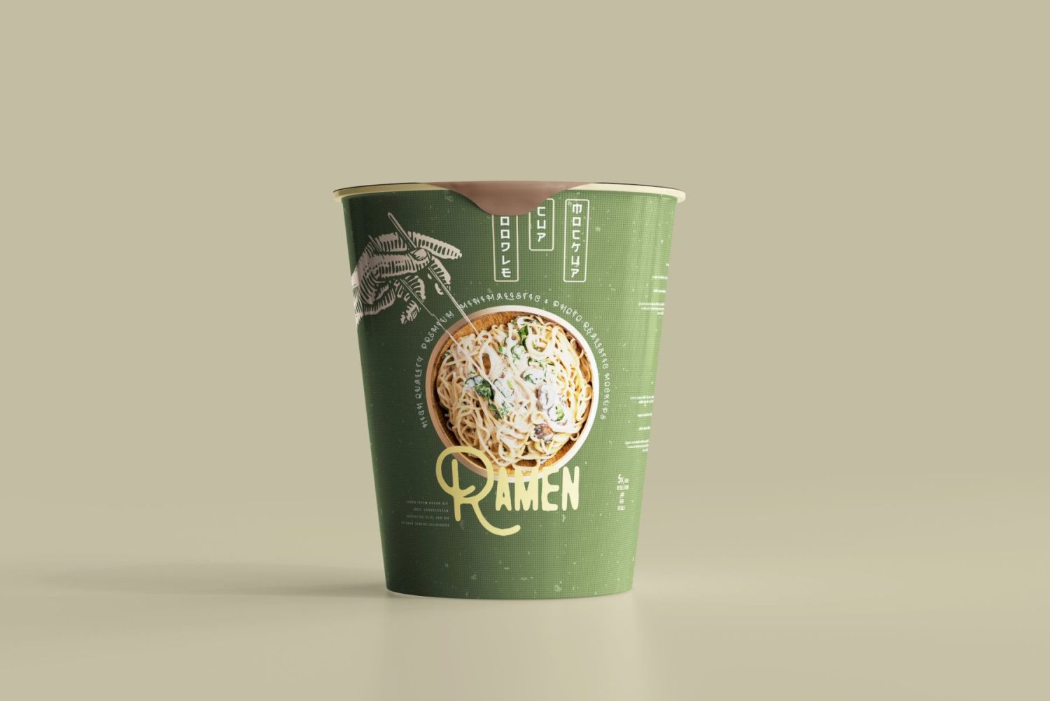 2x 不同尺寸的面条杯包装样机 Noodle Cup Mock-ups插图2