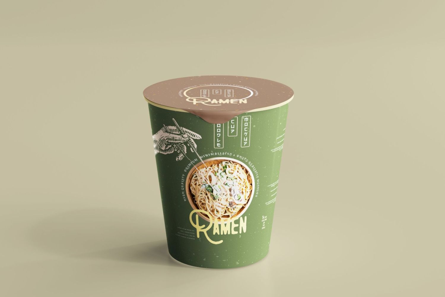 2x 不同尺寸的面条杯包装样机 Noodle Cup Mock-ups插图3