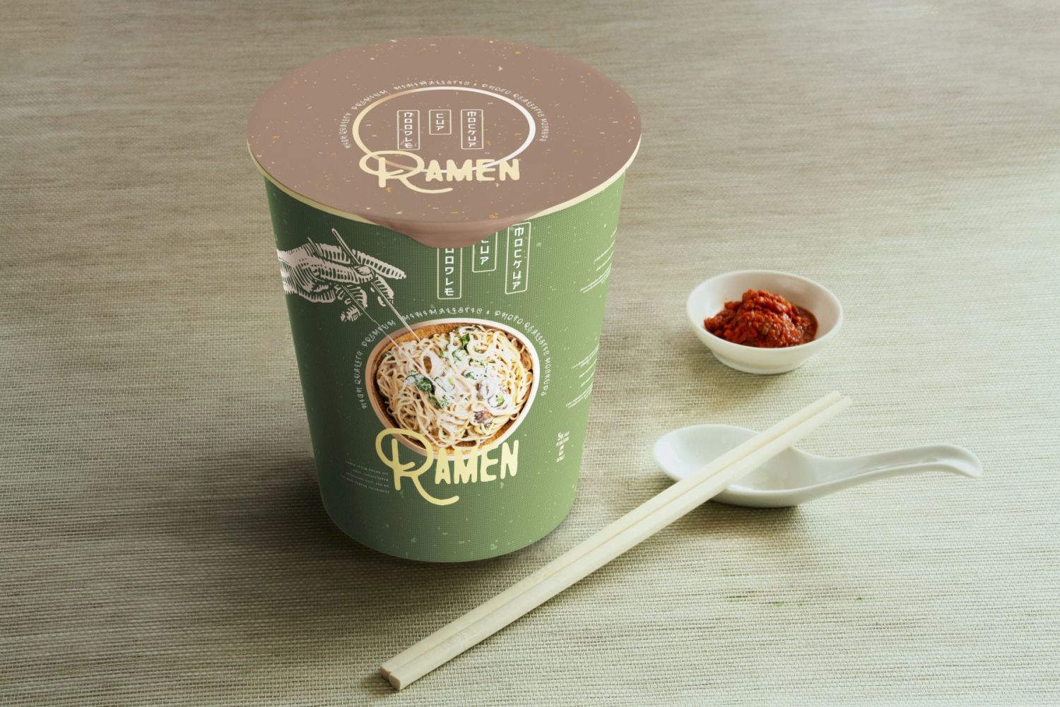 2x 不同尺寸的面条杯包装样机 Noodle Cup Mock-ups插图4