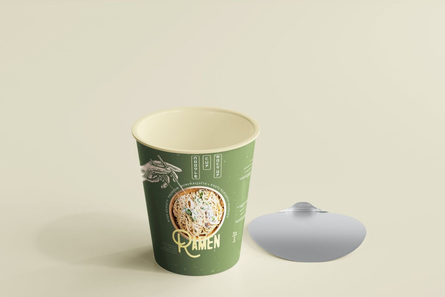 2x 不同尺寸的面条杯包装样机 Noodle Cup Mock-ups插图7
