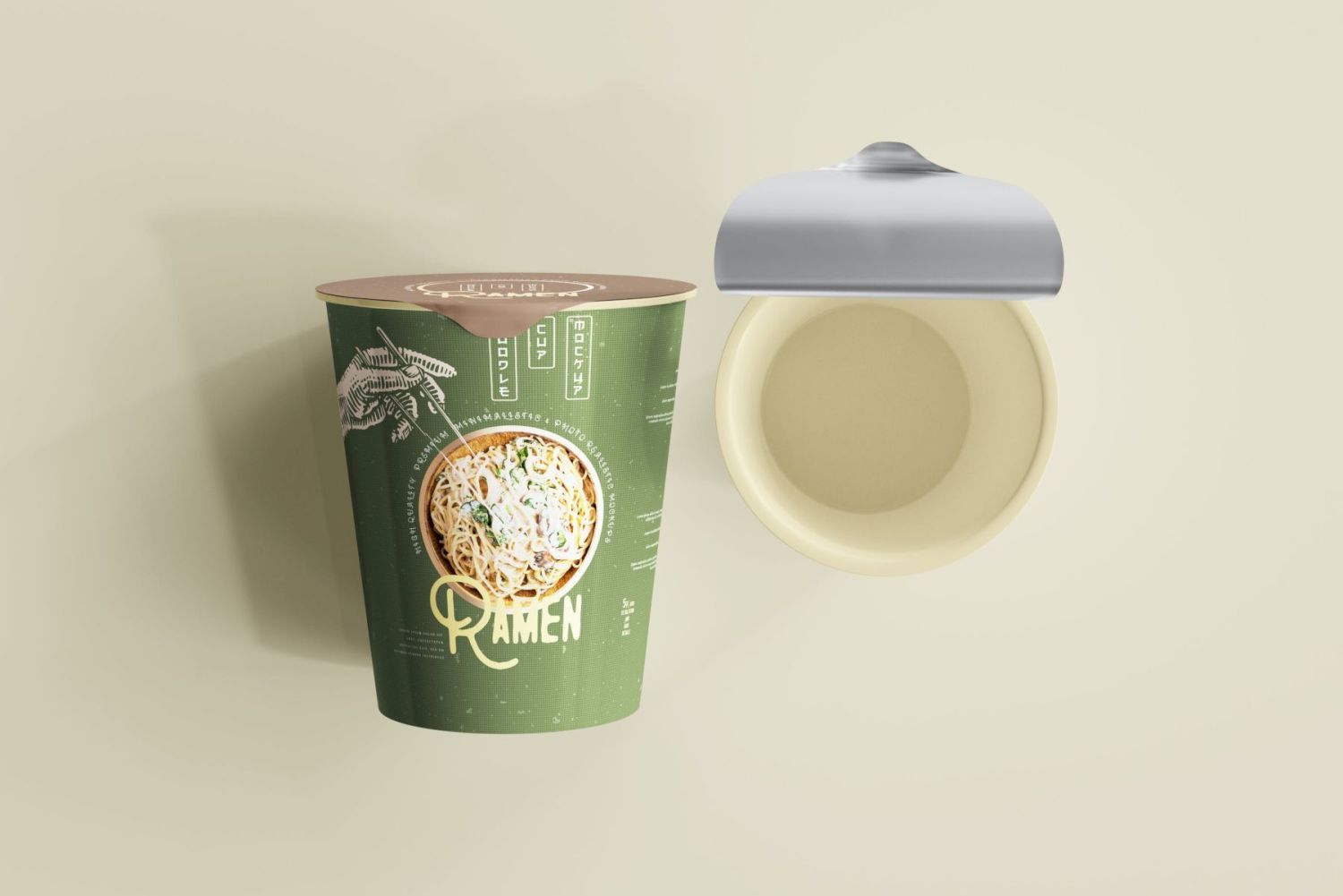 2x 不同尺寸的面条杯包装样机 Noodle Cup Mock-ups插图18