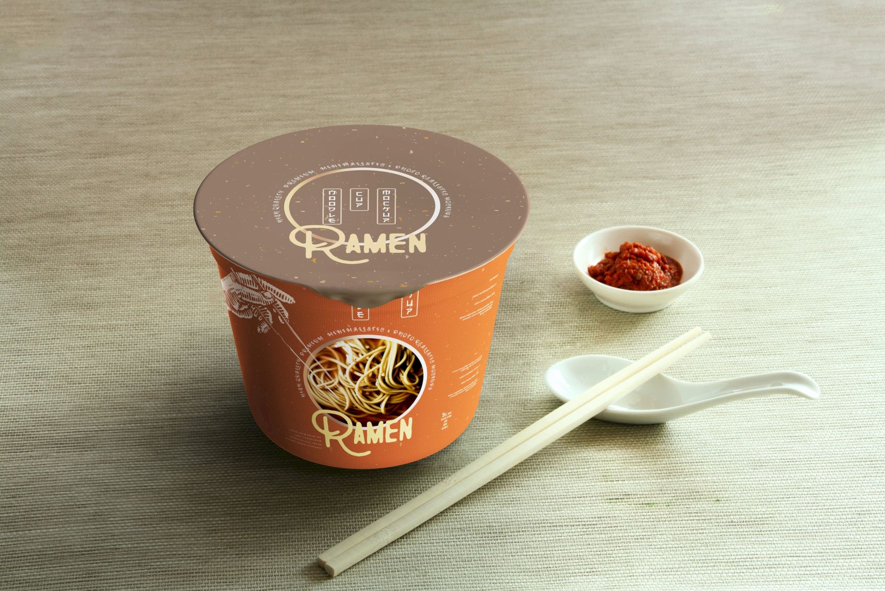 2x 不同尺寸的面条杯包装样机 Noodle Cup Mock-ups插图24