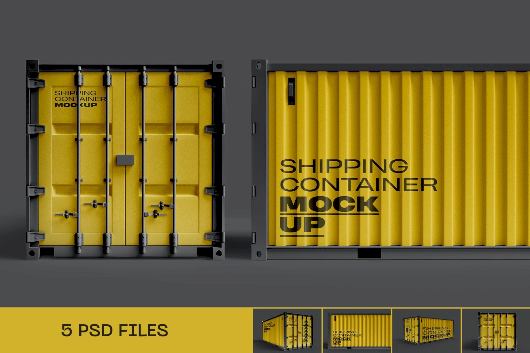 海运集装箱样机 Shipping Container Mockup