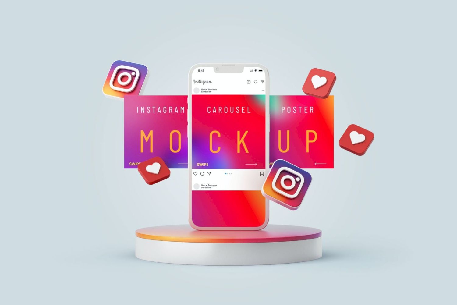 社交媒体横幅样机集 Social Media Banners Mockup Set插图3