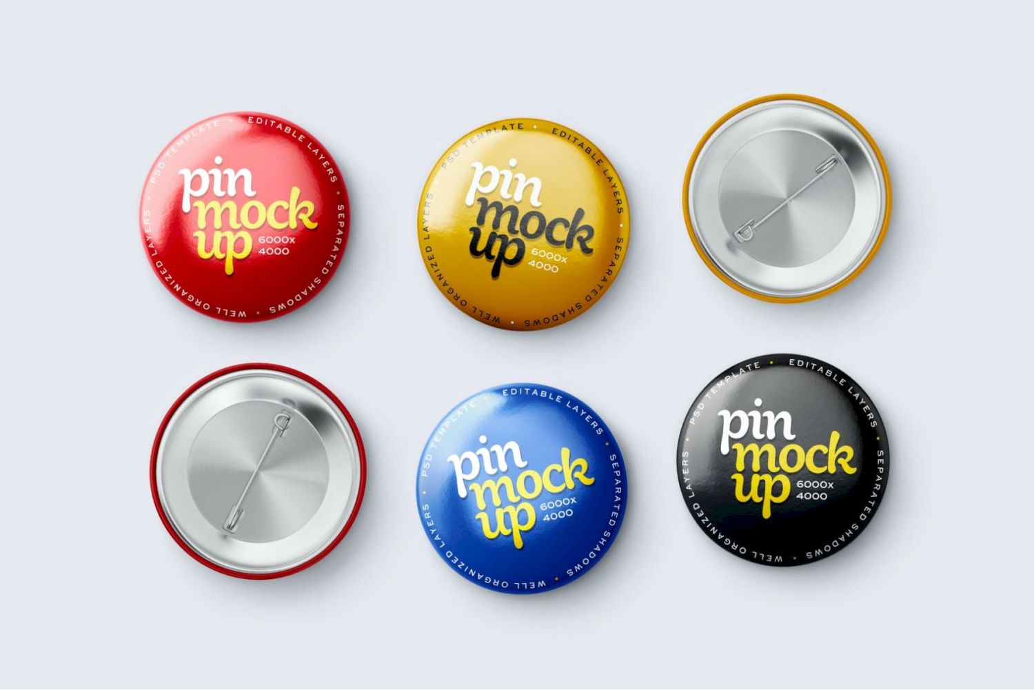 别针按钮样机集 Pin Button Mockup Set插图7