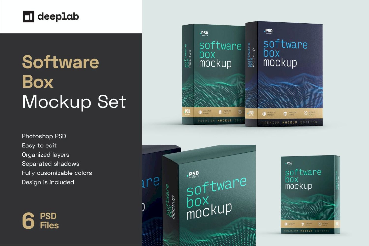 软件盒样机集 Software Box Mockup Set插图