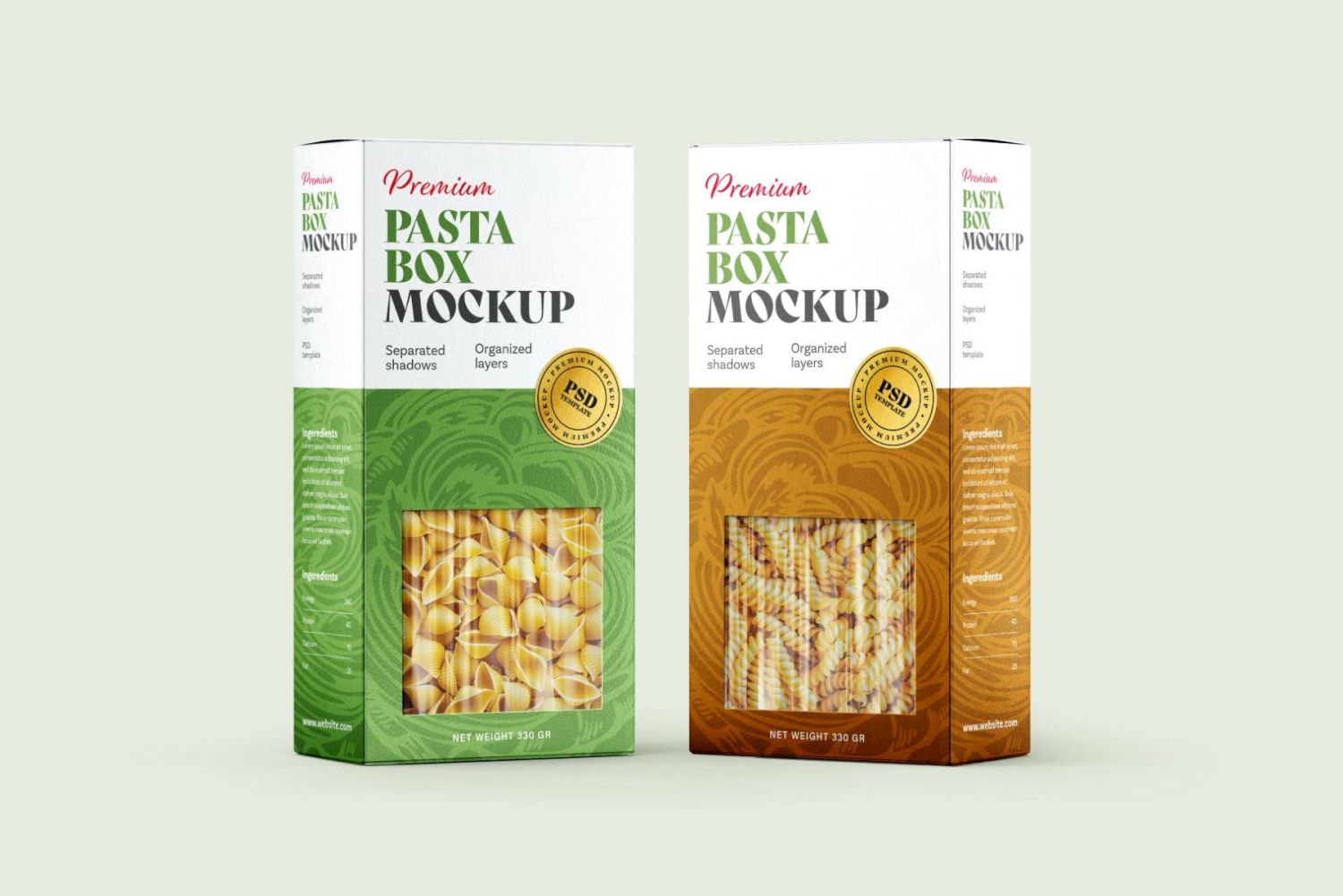 面食盒包装样机套装 Pasta Box Packaging Mockup Set插图6