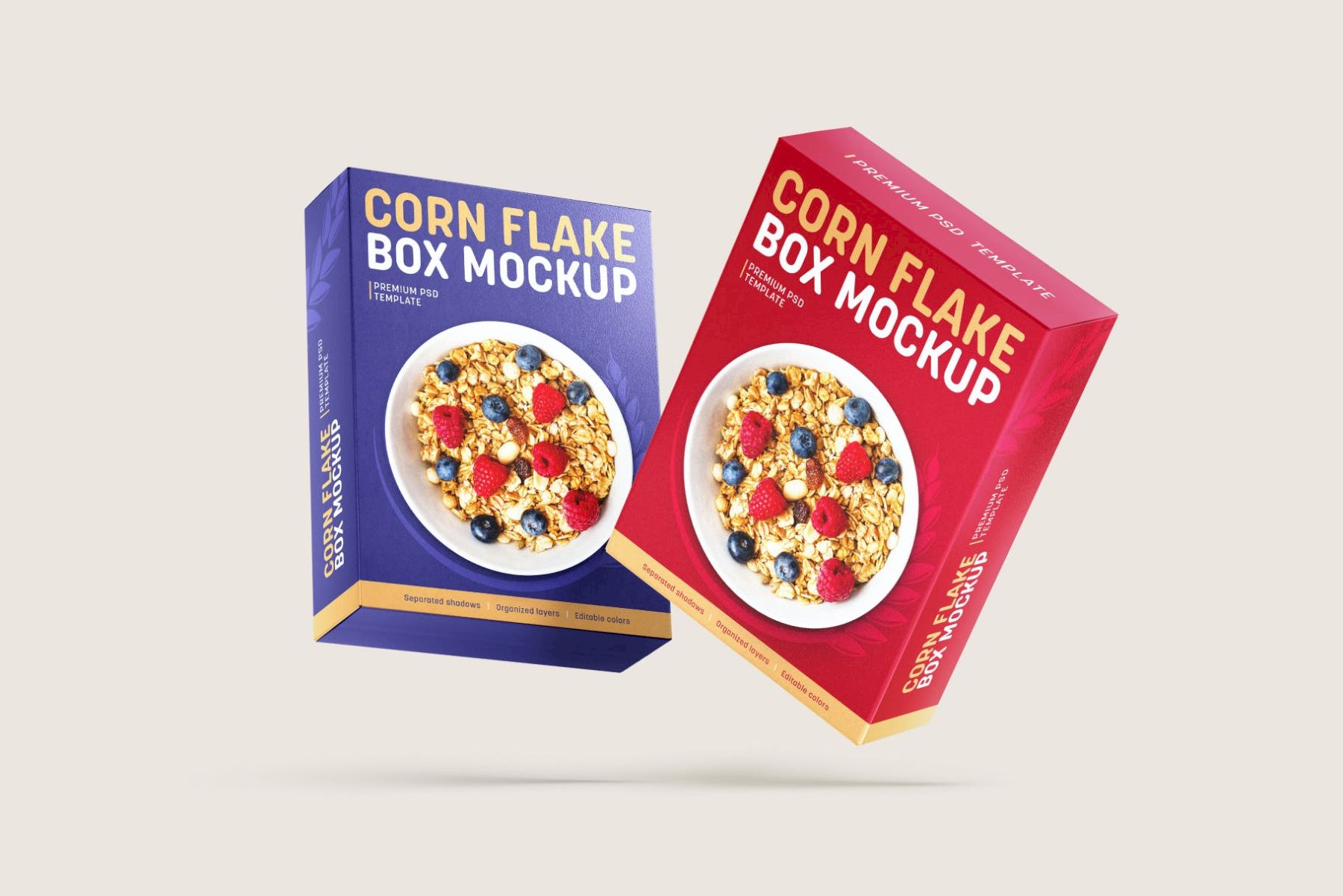 玉米片盒样机套装 Corn Flakes Box Mockup Set插图6