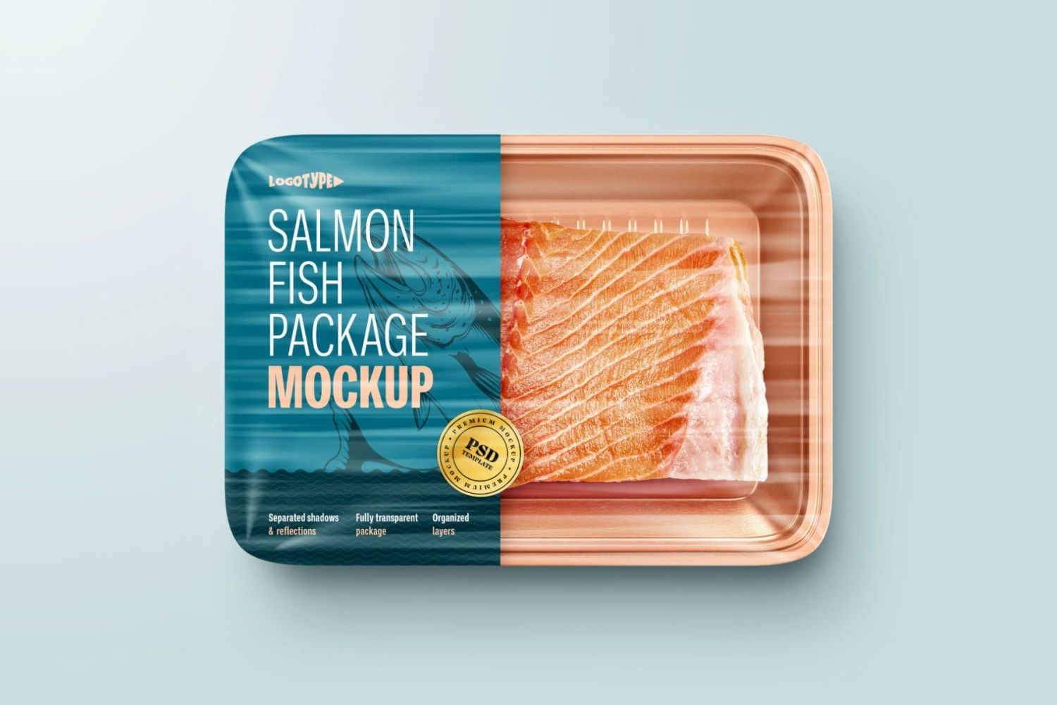 三文鱼包装样机套装 Salmon Fish Package Mockup Set插图6