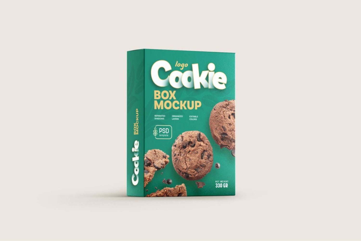 饼干盒包装样机套装 Cookies Box Packaging Mockup Set插图1