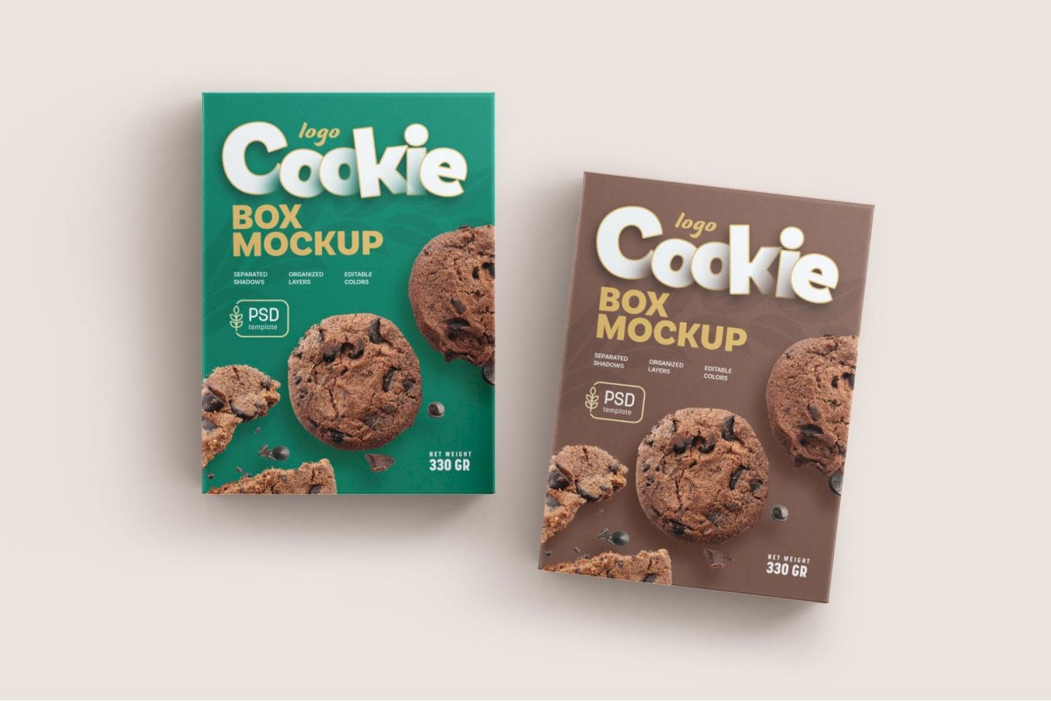饼干盒包装样机套装 Cookies Box Packaging Mockup Set插图6