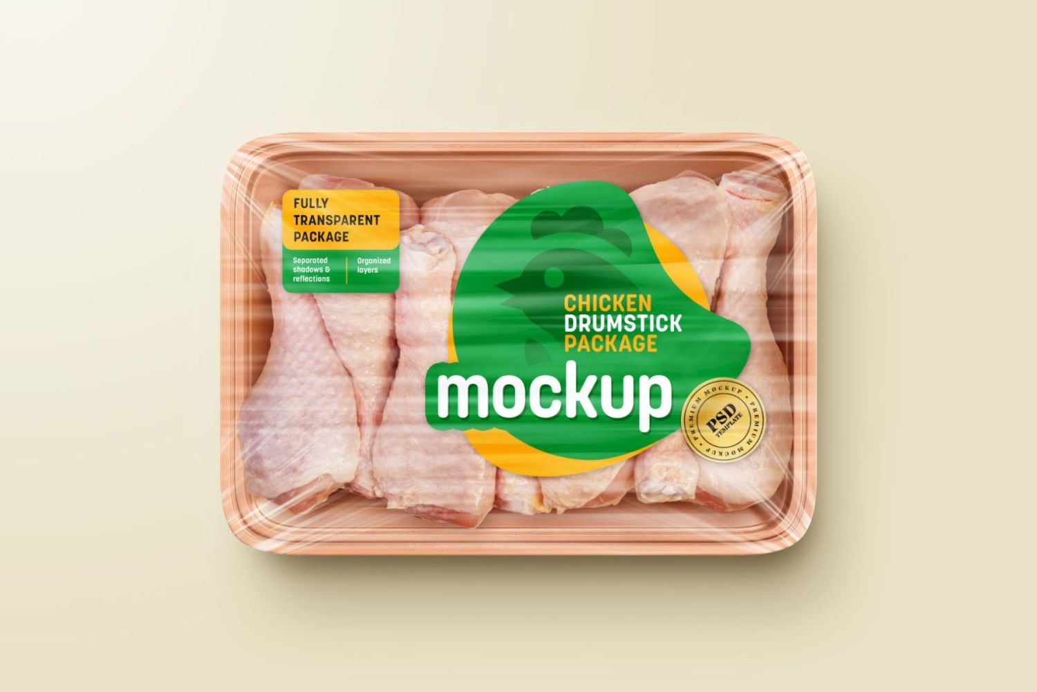 生鸡肉包装样机套装 Raw Chicken Package Mockup Set插图4