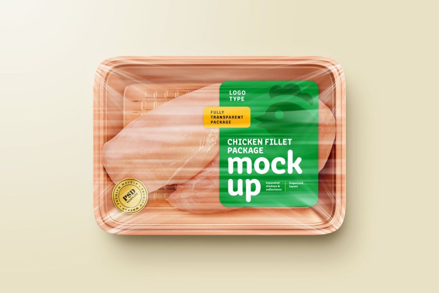 生鸡肉包装样机套装 Raw Chicken Package Mockup Set插图3