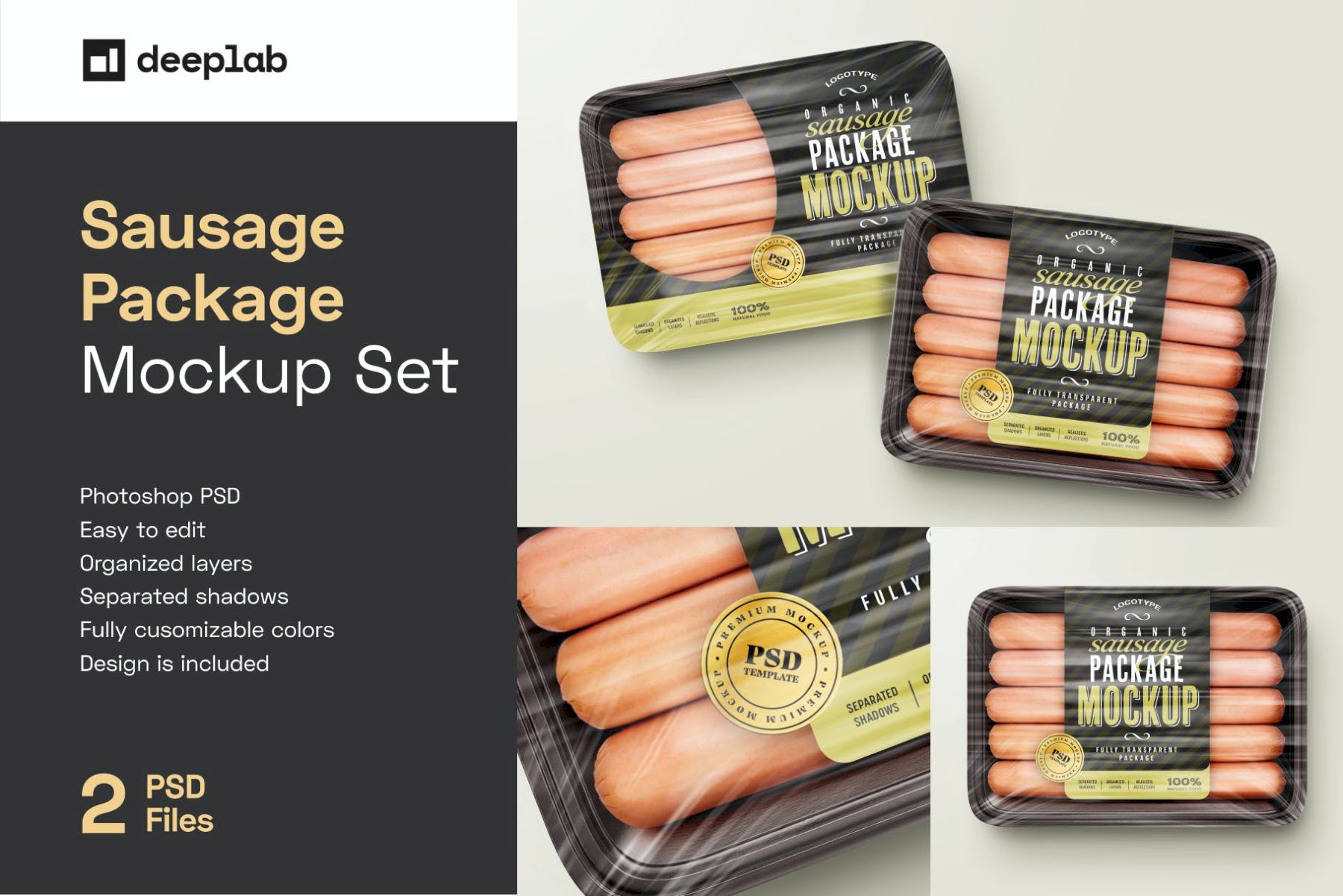 香肠包样机套装 Sausage Package Mockup Set插图